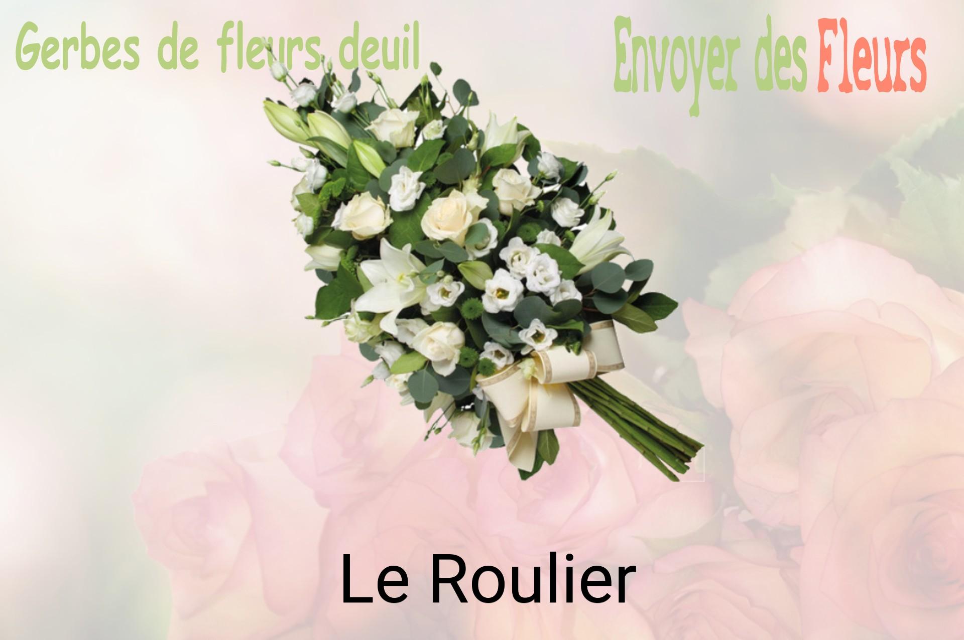Gerbe de fleurs de deuil livrée à Le Roulier